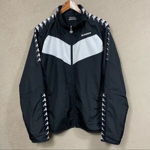 Kappa Tapped Logo Track Jacket Windbreaker Black White